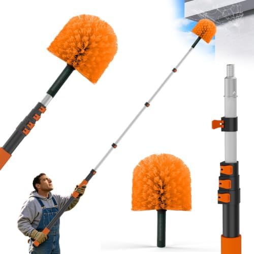 Buyplus 26FT Reach Cobweb Duster, Outdoor Spider Web Cleaner Brush by Buyplus
