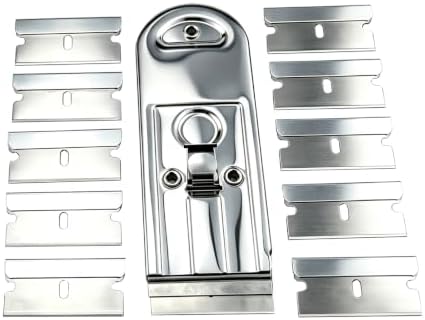 Razor Scraper Tool with 10 Replacement Blades, All‑Stainless‑Steel by Unknown