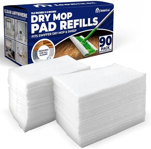 Iconikal Dry Mop Pad Refills 90-Pack Fits Swiffer 11.5x8 by Iconikal