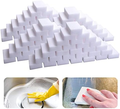 Magic Sponge Eraser, 100 Pack Melamine Foam Bulk Sponge Sheets by Vftuhuy