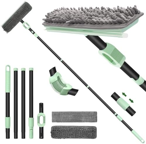 Window Squeegee with Extension Pole, 73.6 Inch Bendable Head Telescoping Long by DALIPER