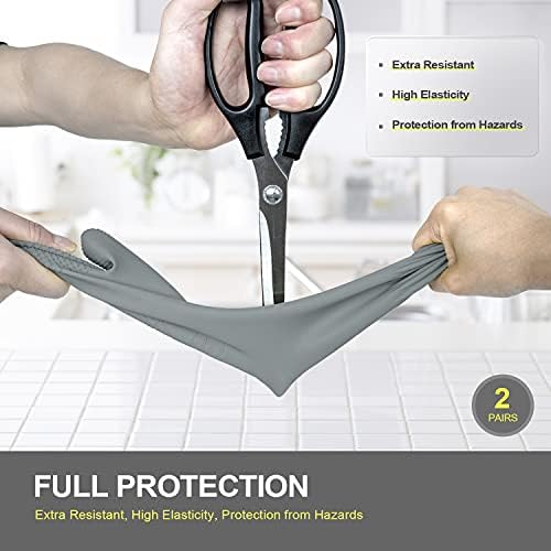 Mamison Rubber Dishwashing Gloves, Non-Slip Kitchen, 2 Pairs - Image 3