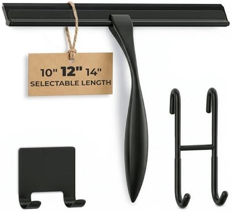 Black Squeegee for Shower Glass, Stainless Steel by ALPENKOK