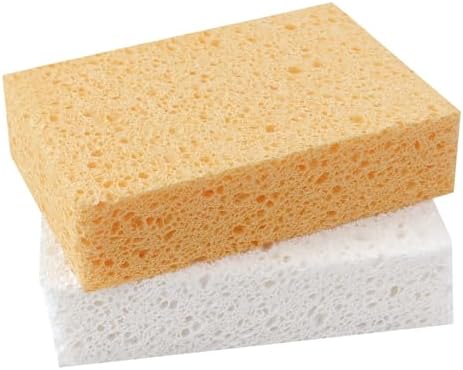 Extra Large Cellulose Kitchen sponges, 5.9" x 4.3" x 1.4" by Mektler