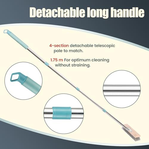 Deck Scrub Brush, Stainless Steel Wire Floor Brush - Image 4