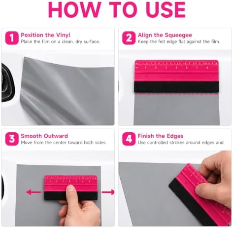 Suede Felt Squeegee w/Ruler, Car Film Smoothing Tool - Image 5