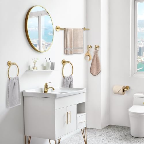 TQKAG Brushed Gold Bathroom Hardware Set 6-Piece Bathroom Accessory Set 23.6 - Image 7