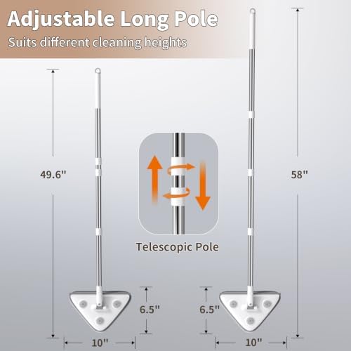 Long Handle Wall Mop & Baseboard Cleaner, 3-in-1 Wall Cleaner Mop - Image 4