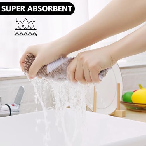 Homaxy 100% Cotton Kitchen Towels and Dishcloths Set of 16 - Image 5