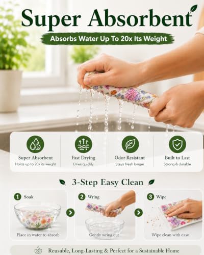 14 Pcs Flower Print Swedish Dishcloths - Image 3