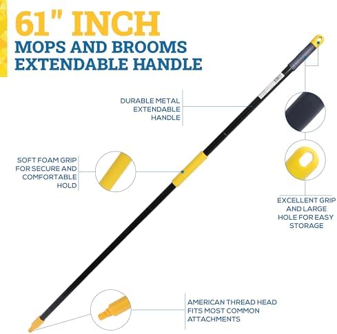 KLEEN HANDLER 61" Metal Extendable Mop/Broom Handle - Image 2