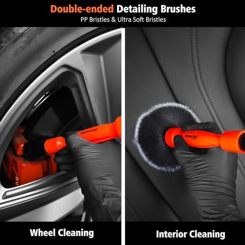 YeewayVeh 4PCS Car Wheel Cleaning Kit, Bendable Wool Brush - Image 6