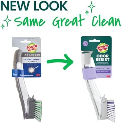 Scotch-Brite Odor Resist Soap Control Dishwand Brush, Non-Scratch Cleaning Brush - Image 2