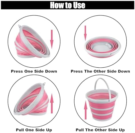 GLSOWEE Car Collapsible Bucket, 10L 2.6 Gallon Folding Bucket Auto Cleaning - Image 6