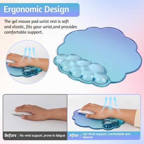 Cloud Keyboard Wrist Rest with Gel Mouse Pad - Image 4