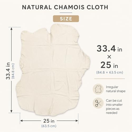 Chamois Cloth for Car, 33.5"×25" Soft & Scratch-Free Auto Shammy Drying Cloth - Image 2