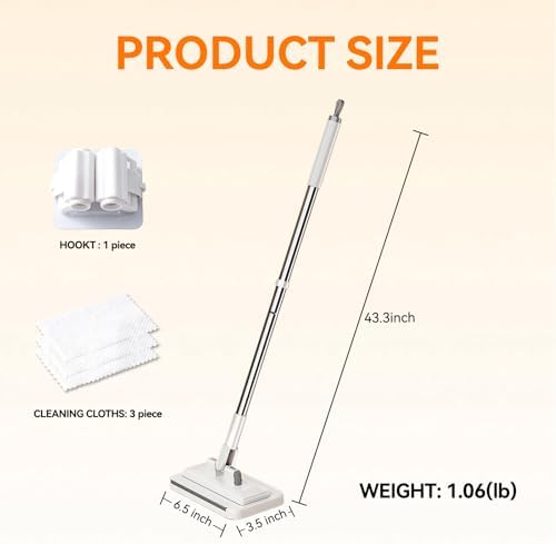 Hands-Free Mini Mop Set, Auto Clip Face Towel Clamp - Image 2