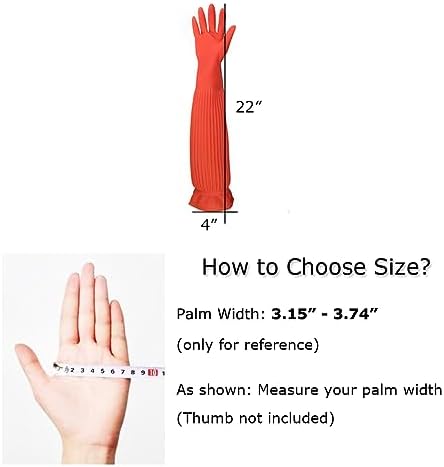 22" Extra Long Elbow Length Latex Dish Gloves Non-Slip - Image 7