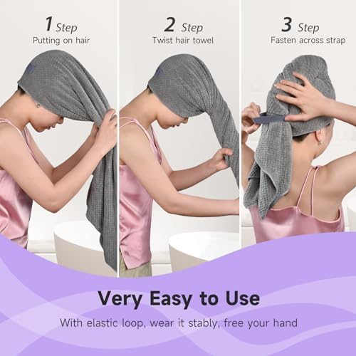 Umisleep Extra Large Microfiber Hair Towel, Ultra Absorbent - Image 5
