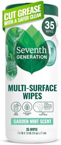 Seventh Generation Multi-Surface Cleaning Wipes, Garden Mint Scent, Cuts Grease by SeventhGeneration
