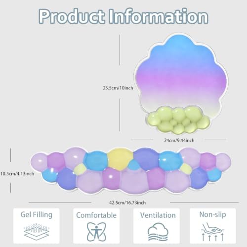 Gel Cloud Wrist Rest and Mouse Pad Support Set - Image 2