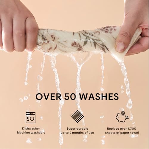 RECYCO Swedish Dishcloths for Kitchen | 4 Pack Oversized Washable Dish Rags | - Image 5