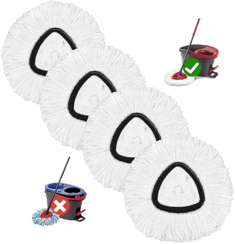 4 Pack Mop Replacement Heads for O-Ceda Mop Replace Head Spin Mop Heads by Fazlynyi