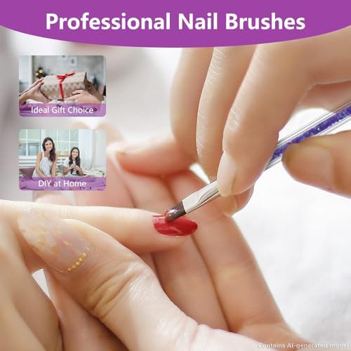 Artdone 9PC Nail Art Brushes Set double-ended, Liner Brush, Dotting Pen - Image 6