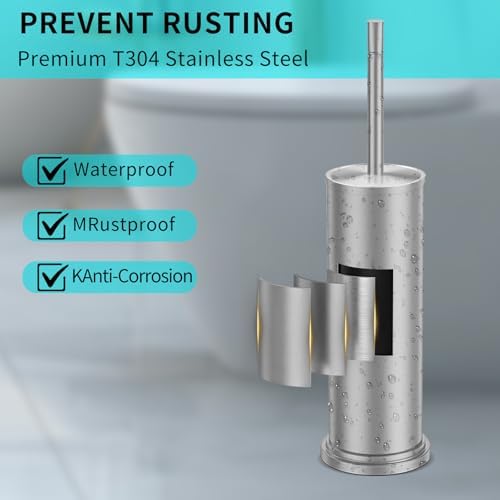 Stainless Steel Toilet Brush and Holder Set, Toilet Bowl Brush and Holder - Image 2