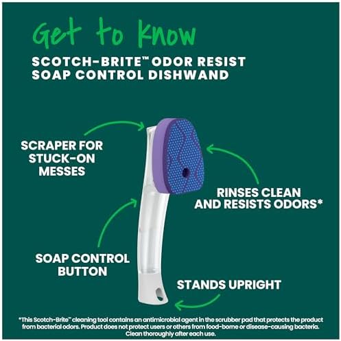 Scotch-Brite Non-Scratch Advanced Soap Control Dishwand, Leak-Free Guarantee - Image 3