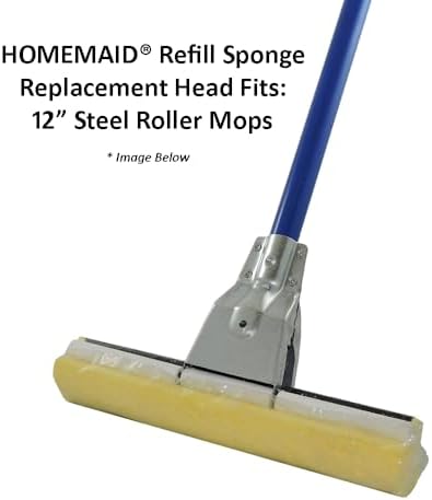 HOMEMAID 12" Cellulose Roller Mop Refill Sponge Replacement Head - Image 3