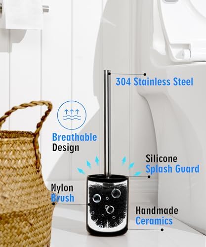 Ceramic Toilet Brush and Holder Set, Toilet Bowl Cleaner Brush - Image 5