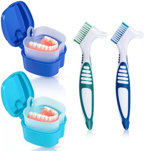 KISEER 2 Pack Denture Bath Case Cup Box Holder Storage Container by KISEER