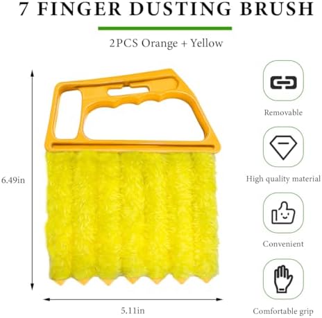 DXNQ 2 PCS Blind Cleaner Duster Tool, Window Venetian Hand-held 7 Finger - Image 2