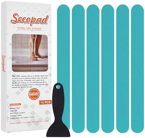 Secopad 12PCS Strip Non Slip Bathtub Stickers by Secopad