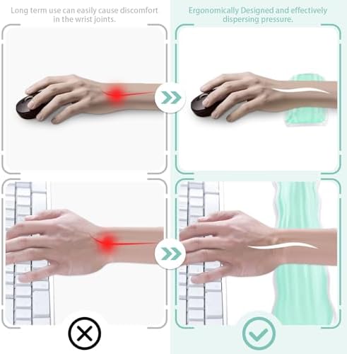 Gel Wrist Rest for Computer Keyboard and Mouse, Ergonomic Clear Keyboard Pad - Image 4
