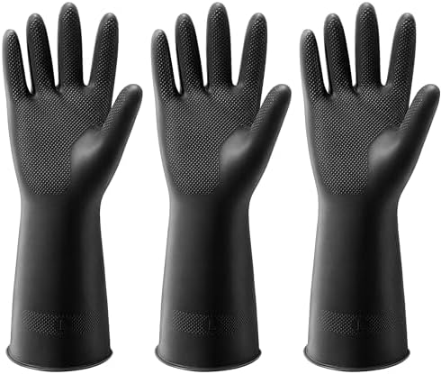 ThxToms Dishwashing Rubber Gloves, Reusable Latex, 3 Pairs by ThxToms