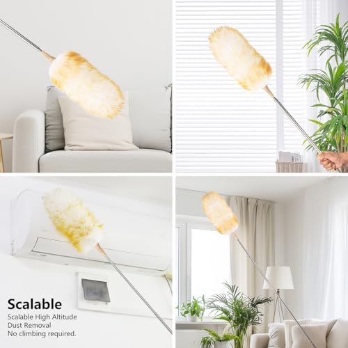 Lambswool Extendable Duster 32-98 Inch, Anti-Static Flexible Head, Stainless - Image 5