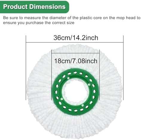 Reusable Mop Head Replacement for Libman Tornado Spin Mop Thick Microfiber Spin - Image 3