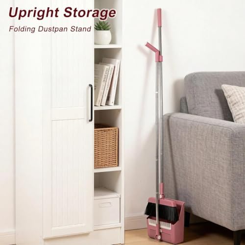 Pink 3-in-1 Broom and Foldable Dustpan Set - Image 6