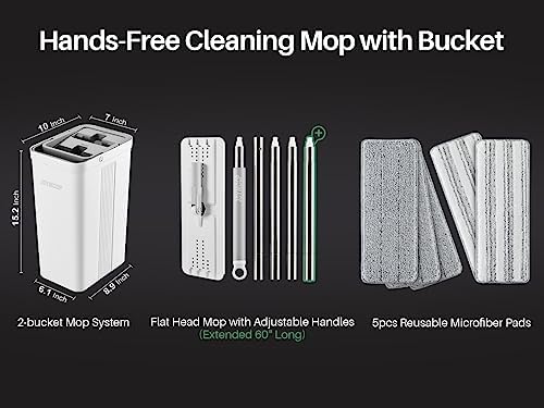 JOYMOOP Flat Mop System, Microfiber Mop and Bucket Set, Floor Cleaning - Image 4