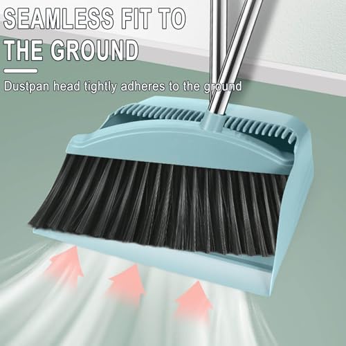 Broom and Dustpan Set, Long Handle, Standing Storage, Indoor Sweeping Combo - Image 3