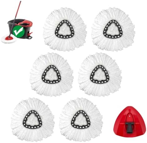 6 Heads + 1 Base Spin Mop Replacement Head by Koolstuffs