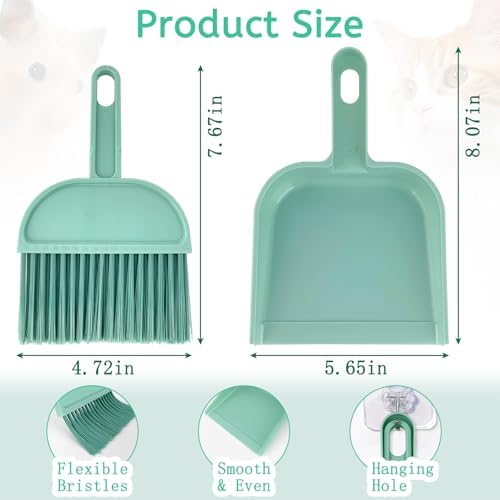 ZUFECY Mini Broom and Dustpan Set, Small Handheld Brush - Image 2