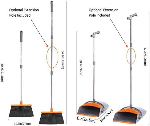 Broom and Dustpan Set for Home Upright Dustpan and Broom Combo Set - Image 6