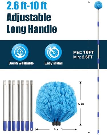 Cobweb Duster with Extension Pole, 10 ft Spider Web Brush - Image 4