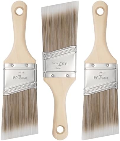 Mister Rui 3-Pack 2 Inch Angled Paint Brushes, Sash Brushes by MisterRui