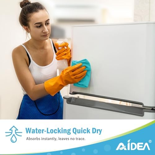 AIDEA Blue Microfiber Cleaning Cloth-12PK, Cleaning Rags 12"x 12" Absorbent - Image 6