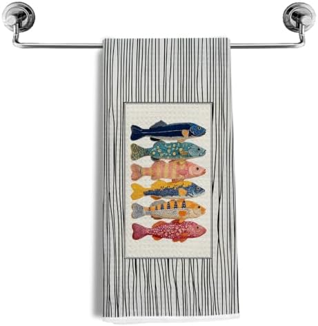 Abstract Colorful Fish Kitchen Towels 16x24 Inch by NEGIGA