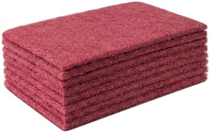 6"x9" Maroon Scuff Pads 8 Pack by QZATTCAEN